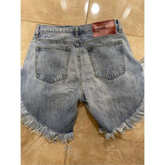 ONE TEASPOON Frankies Long Length Denim Short Cobaine Size 27 - Picture 9 of 10